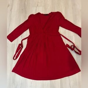 Forever 21 Vibrant Red Long Sleeve Dress. Large